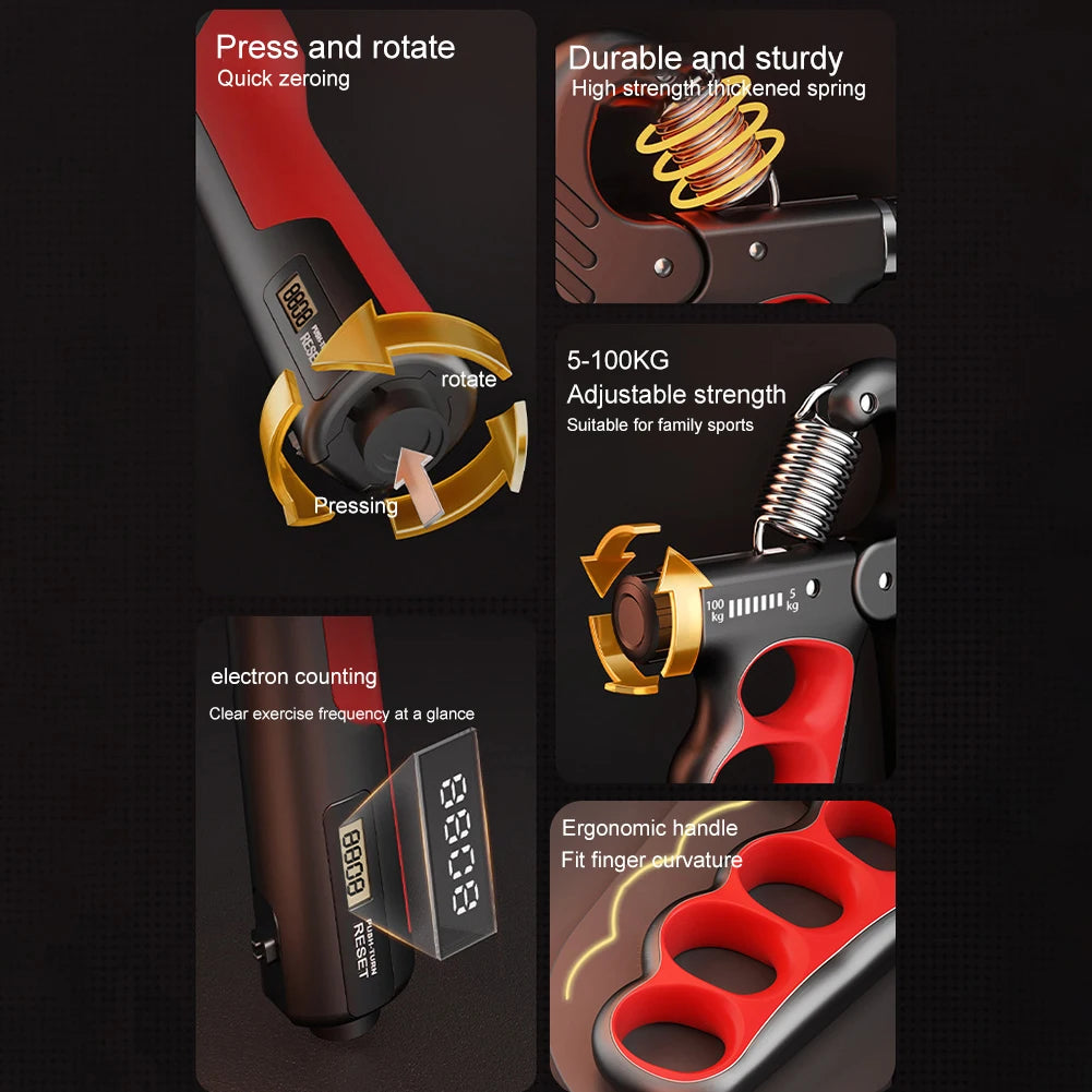 VKTECH 5-100kg Grip Strength Trainer Hand Gripper For Muscle Building