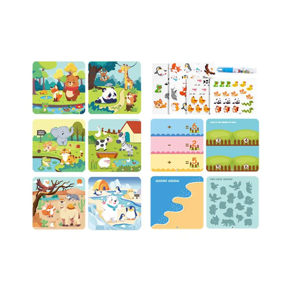 Magical Watercolor Painting Book Montessori For Kids Reusable Coloring Toy