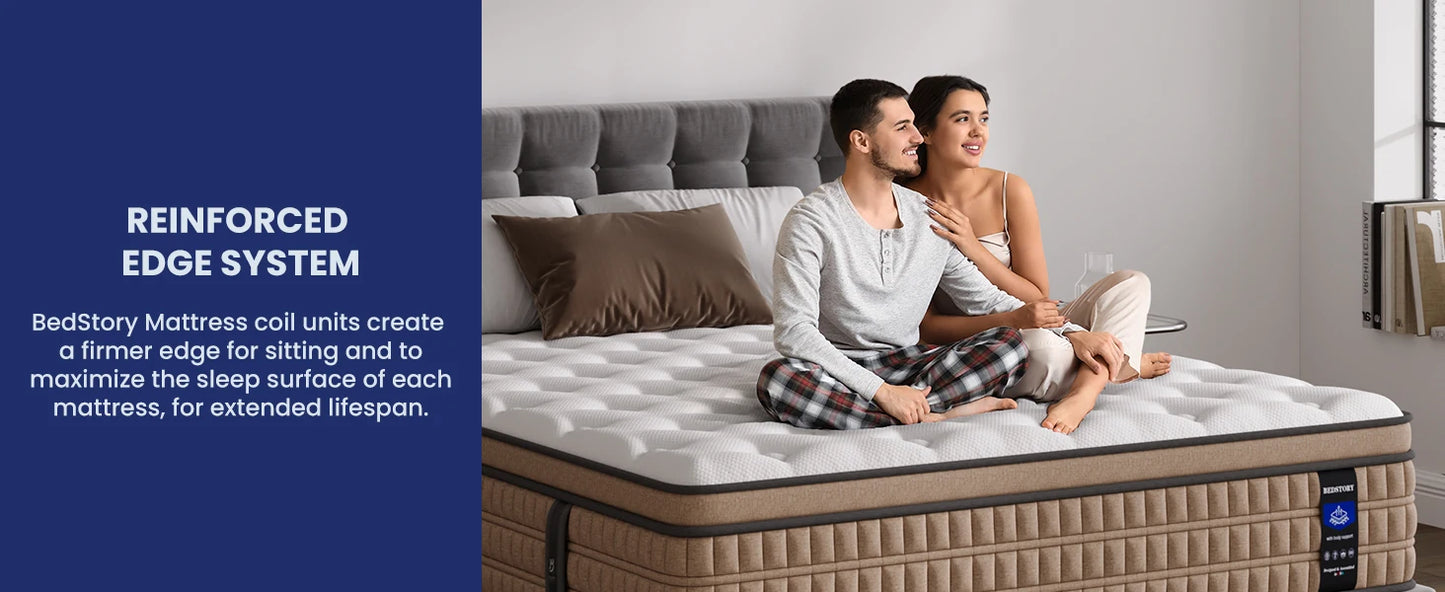 BedStory Hybrid Gel Memory Foam Mattress With Breathable Fabric