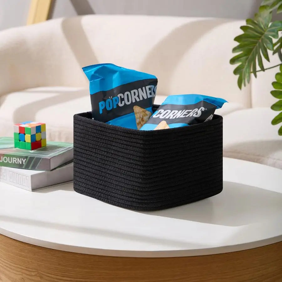 Rope Woven Storage Bins for Cube Shelves Nursery Toy Organizer