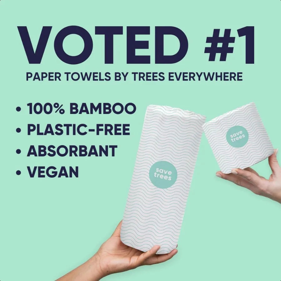 Save Trees Bamboo Paper Towels 1800 Sheets 12 Pack Absorbent