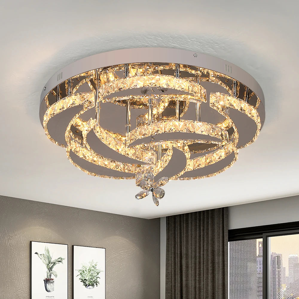 VETRULUS Luxury K9 Crystal Chandelier Modern Ceiling Pendant Light Dimmable