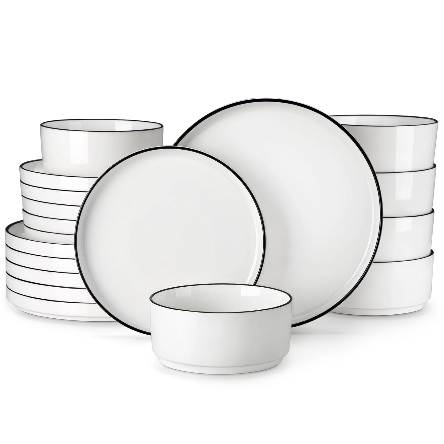 MALACASA Ceramic Dinner Plates Set 12 To 24 Piece Dinnerware