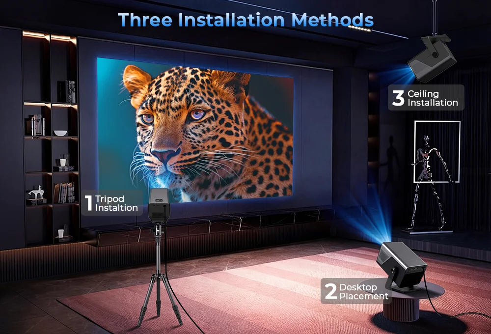 LynCast 8K Support HD Projector With Auto Focus 2000 ANSI