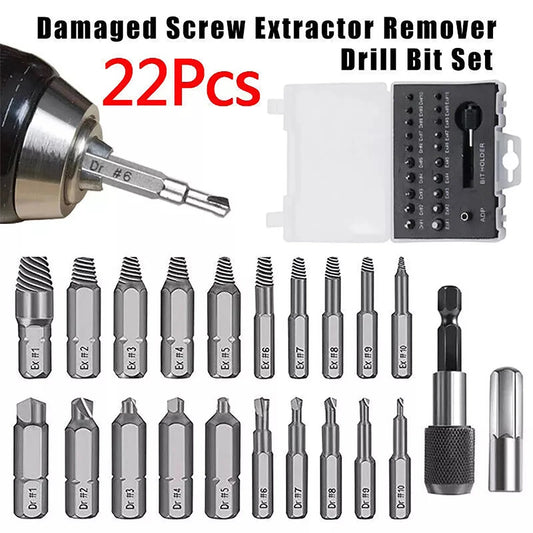 NONEDIY 22Pcs Damaged Screw Extractor Drill Bit Set Allen Bolts