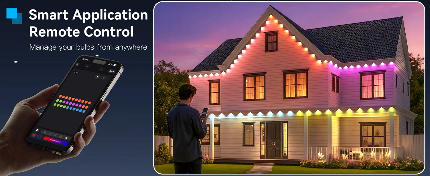MIMIRGB Smart RGBIC Outdoor Lights 90 LEDs 75 Scene Modes