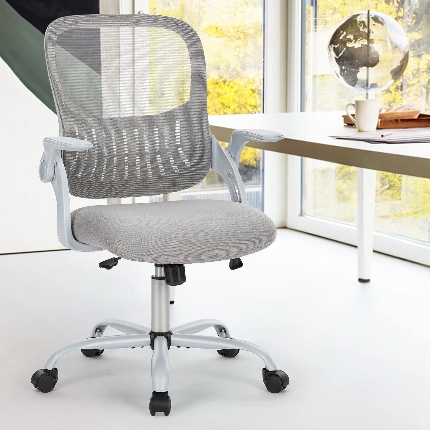 JHK Ergonomic Mesh Backrest Office Chair With Adjustable Height Wheels