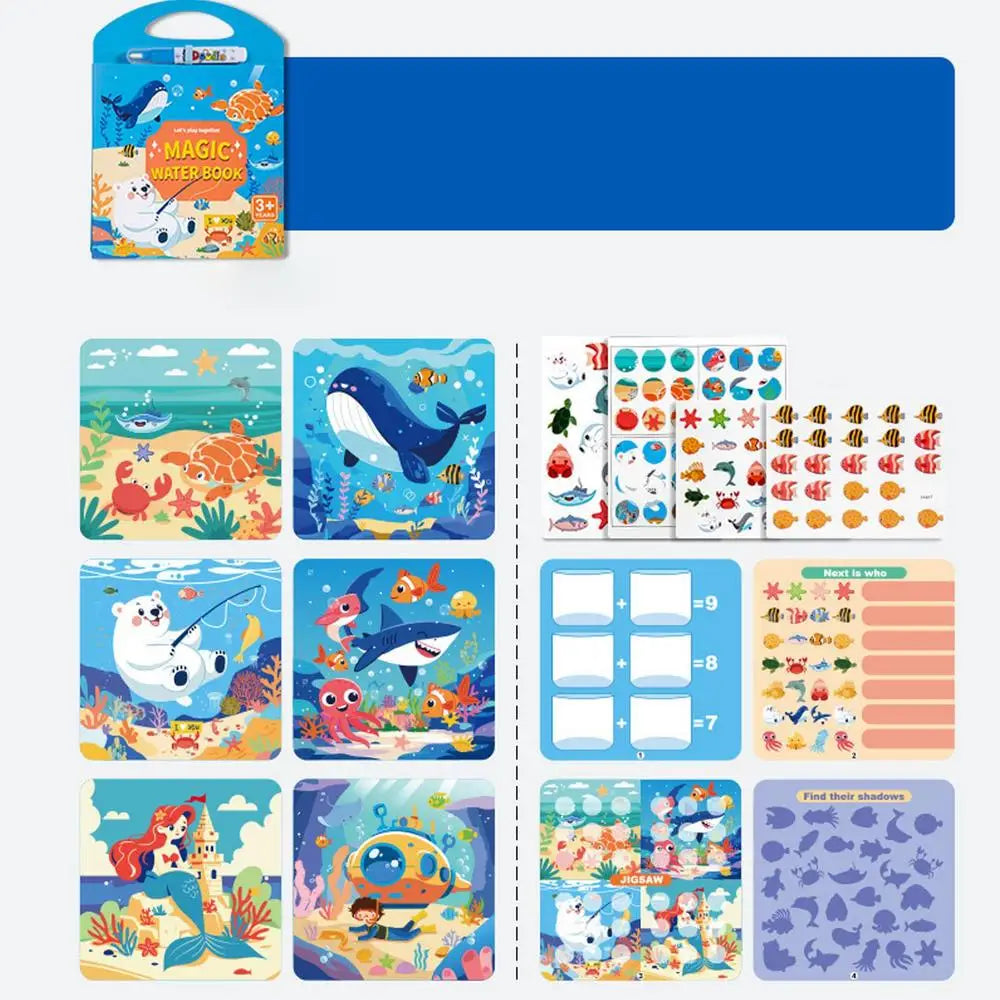 Watercolor Painting Book For Kids Reusable Coloring Montessori Toys