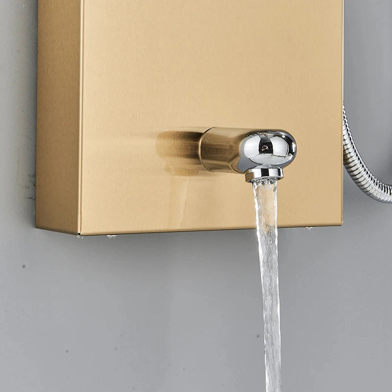 MYQualife Shower Panel LED Light Bath Column With Waterfall Jets