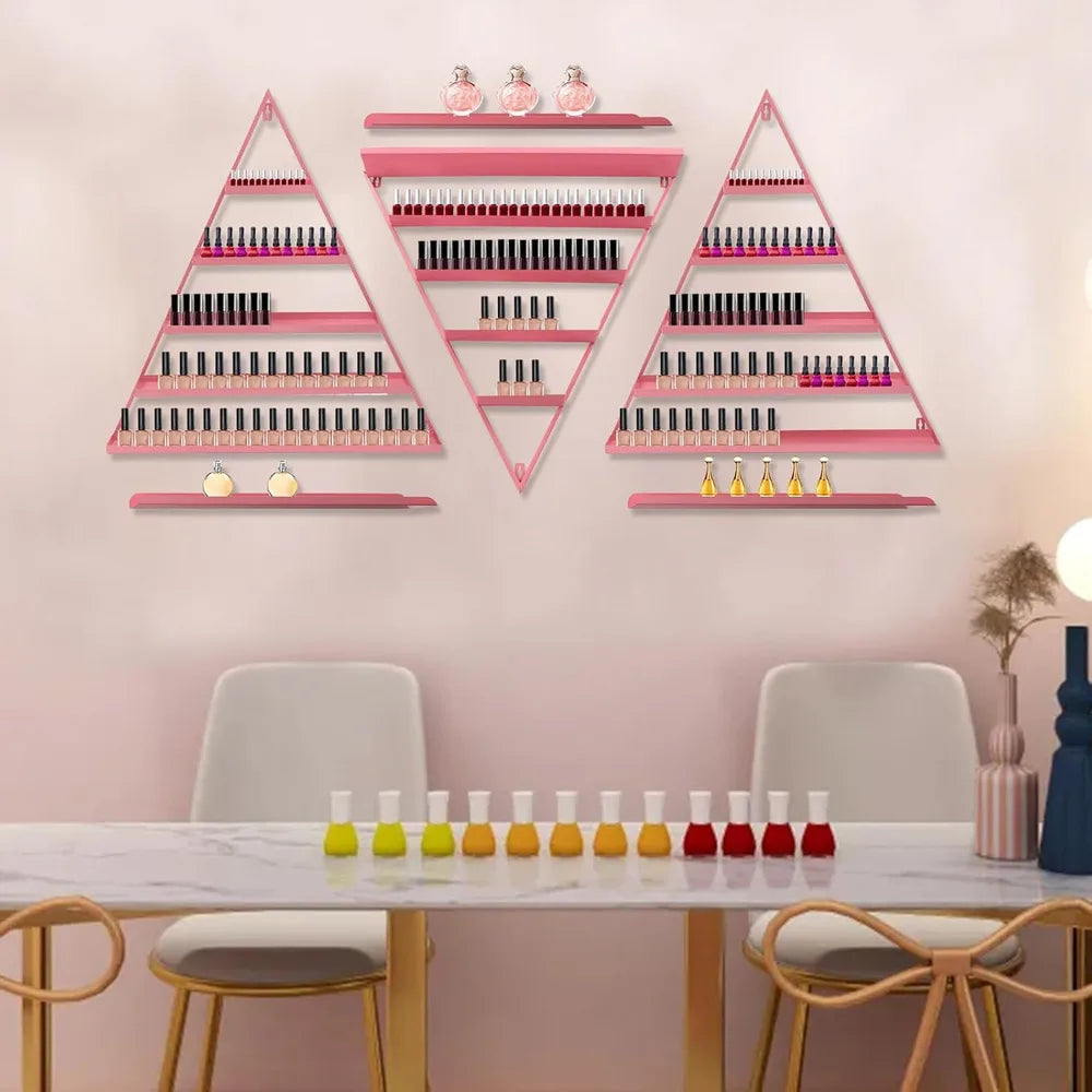 Hign-concerned Wall Mounted Nail Polish Rack Set For 6 Holders