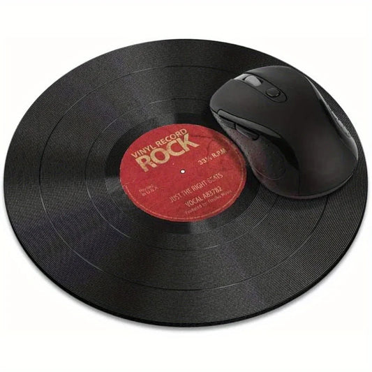 Mairuige Non Slip Round Mousepad Vintage Vinyl Record Desk Pad