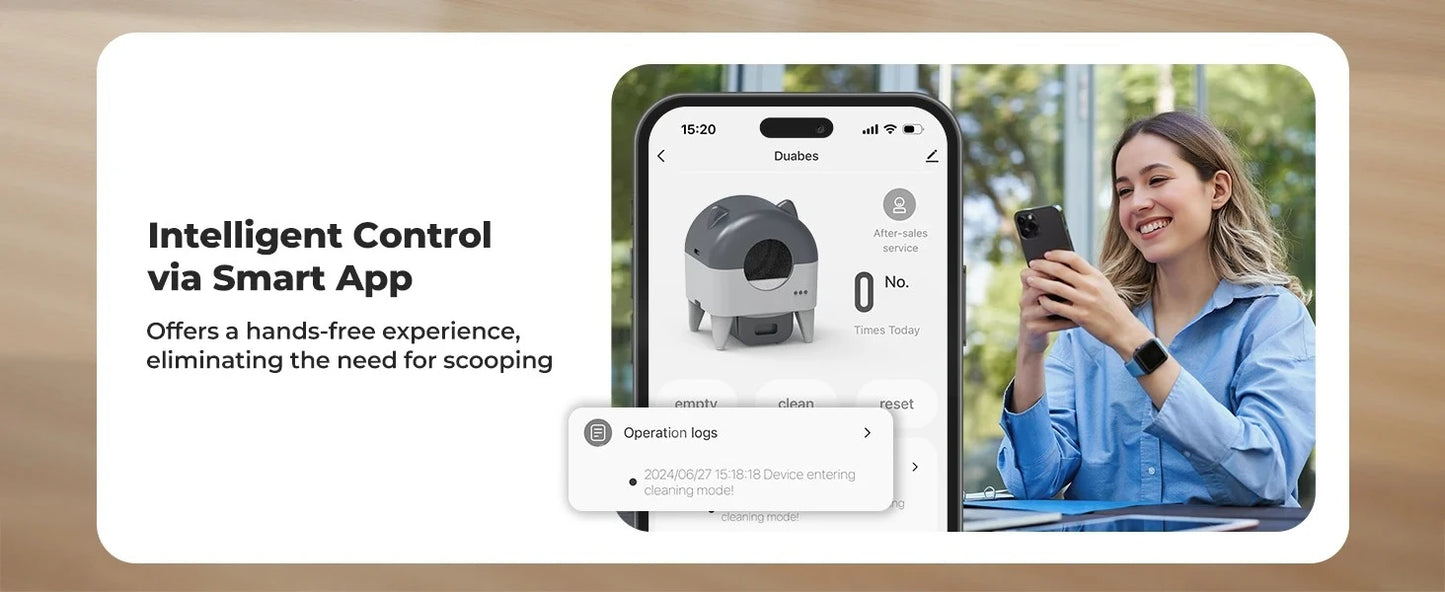 Lunapurr Automatic Self-Cleaning Cat Litter Box With App Control Multi-Cat