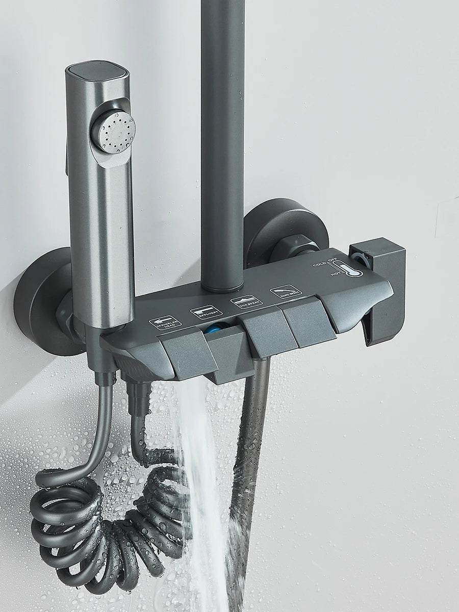 Quyanre 4 Way Shower System With Rain Shower Bidet Faucet