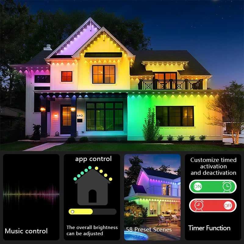 MIMIRGB Smart RGBIC Outdoor Lights 90 LEDs 75 Scene Modes