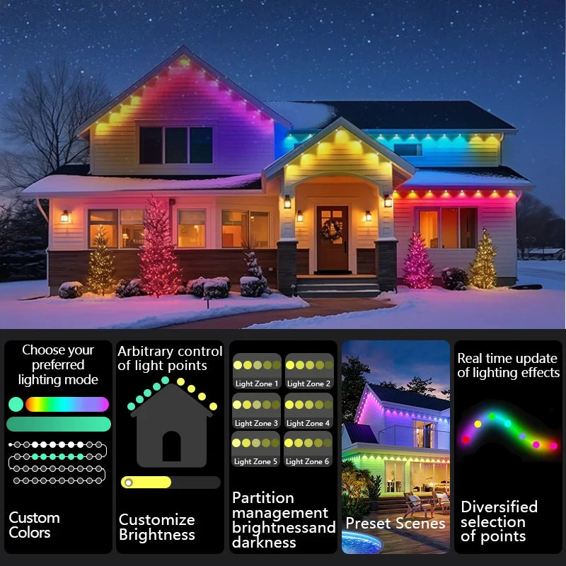 MIMIRGB Smart RGBIC Outdoor Lights 90 LEDs 75 Scene Modes