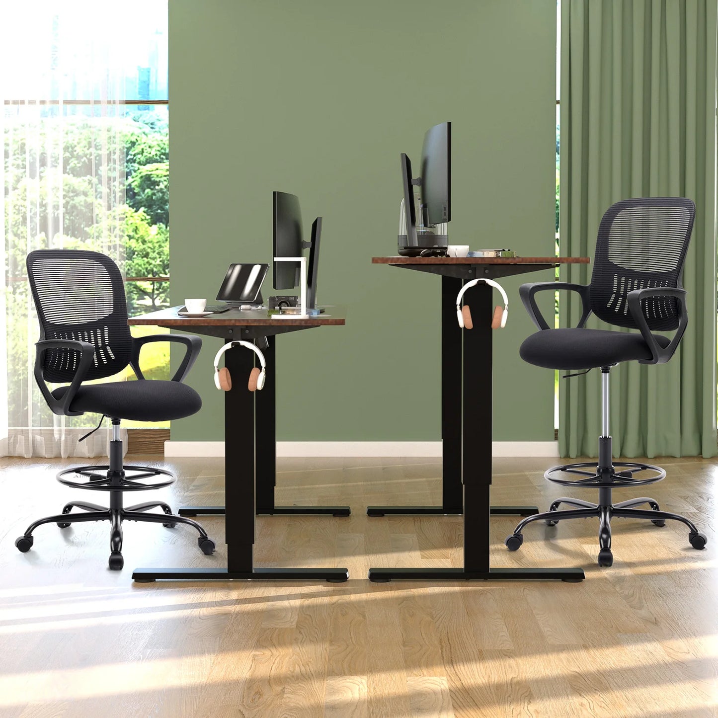 JHK Ergonomic Mesh Backrest Office Chair With Adjustable Height Wheels