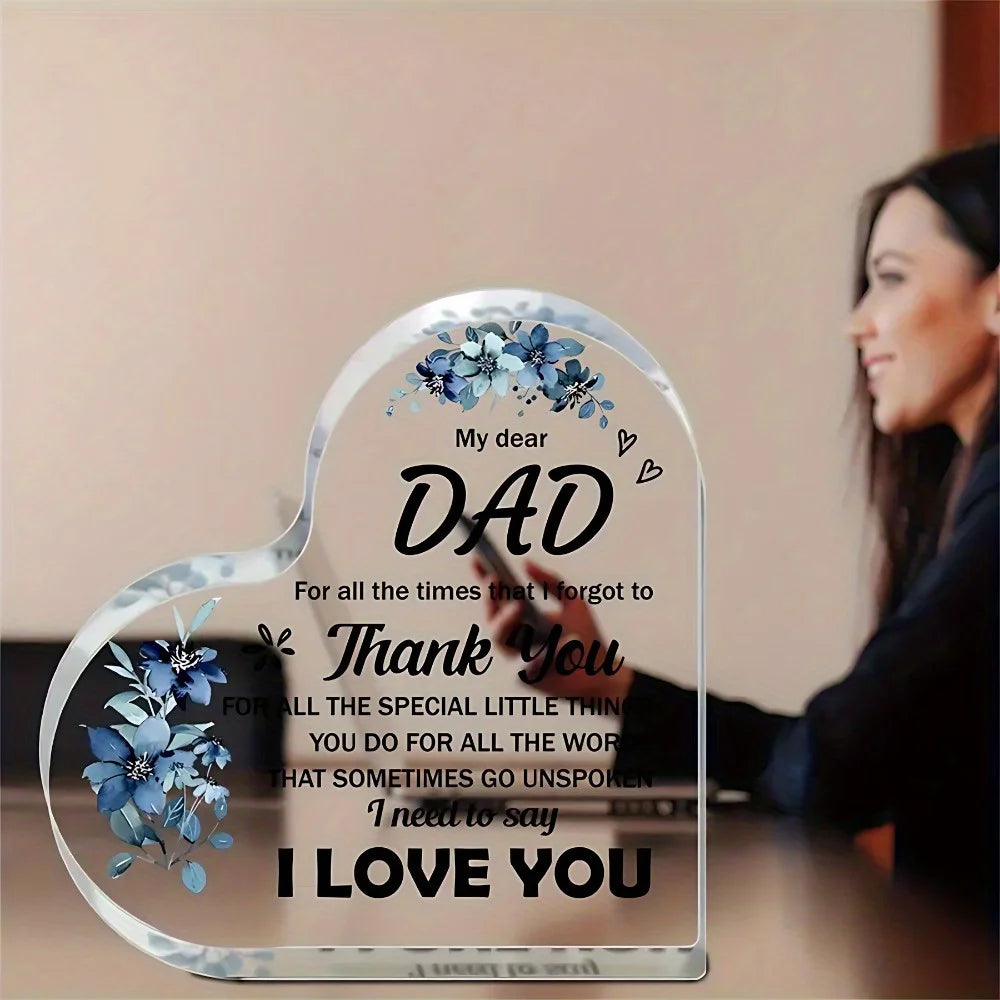 Acrylic Block Puzzle Plaque Gift For Father From Daughter Son