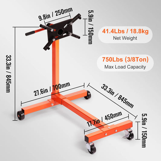 Engine Stand 750/1300/1500 Lbs Rotating Head 360 Degree Adjustable