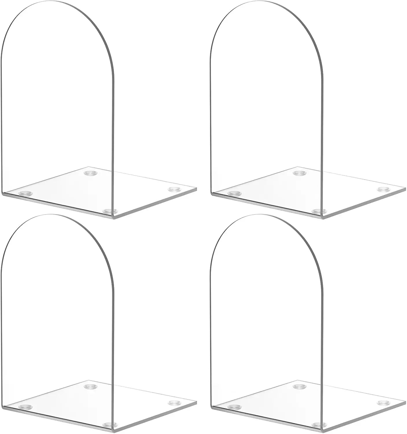 Hign-concerned 4-Piece Acrylic Bookend Set Transparent Desk Organizer