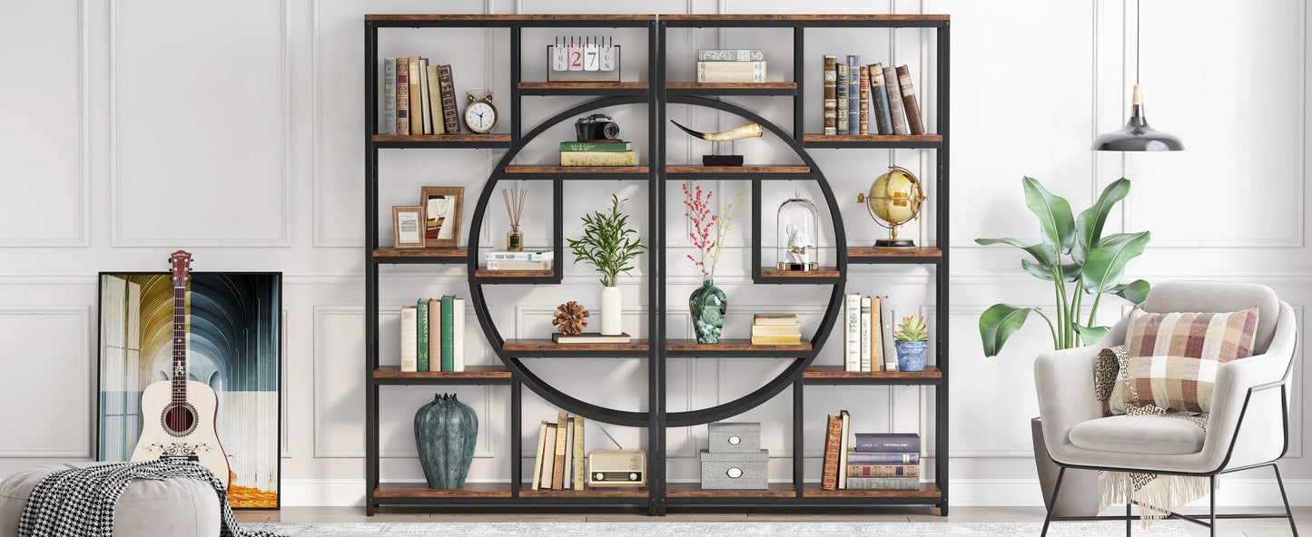 Tribesigns 5 Tier Industrial Bookshelf Etagere Freestanding Bookcase