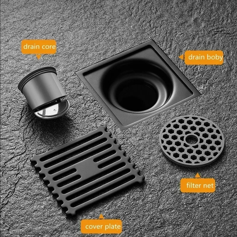 Stainless Steel Shower Floor Drain With Removable Cover Anti Odor
