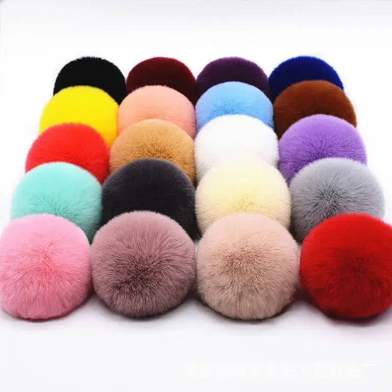 Fluffy Faux Fur Pom Poms For Keychains Hats Scarves DIY