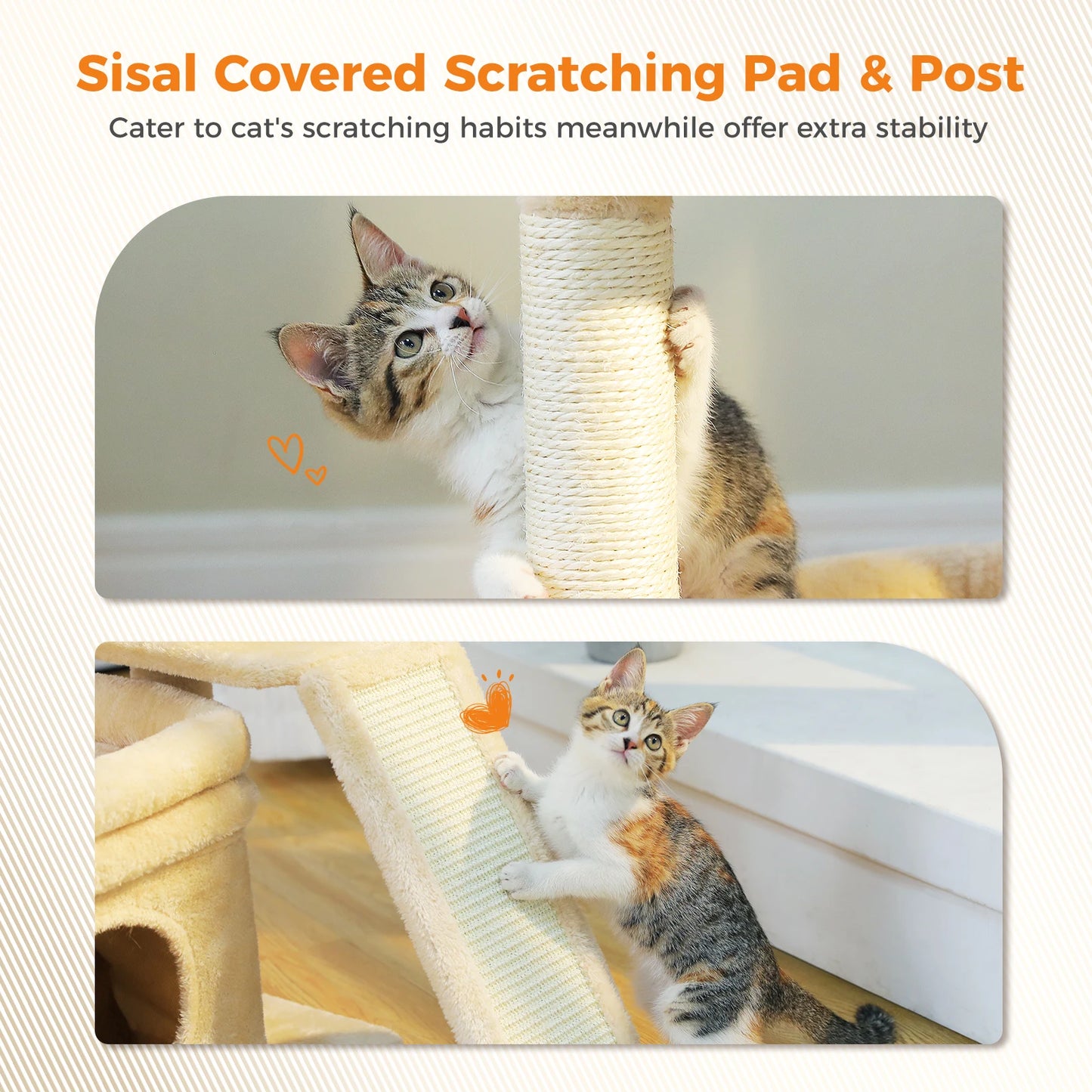 PAWZ Road Indoor Cat Tree With Sisal Scratching Post