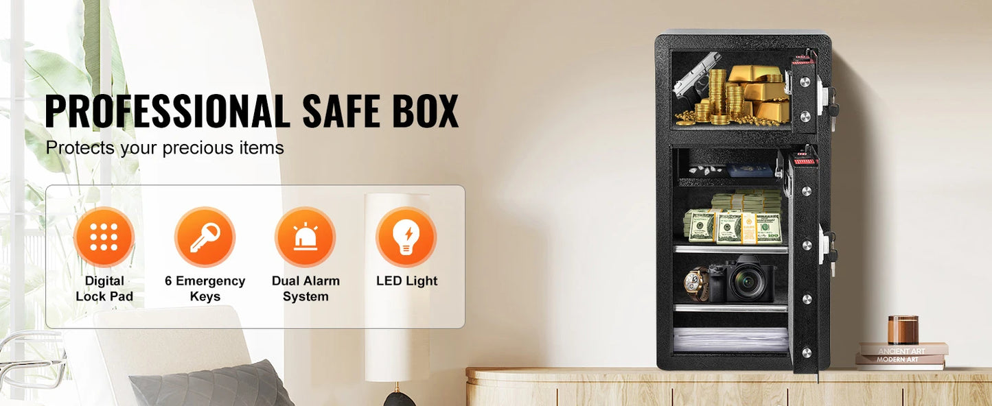 SucceBuy Safe Box with Key Lock Password and Fingerprint Access