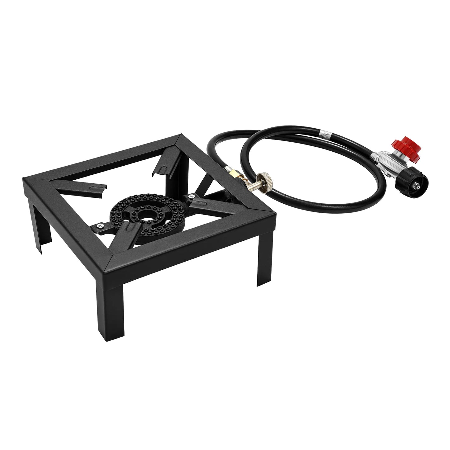 8000W Portable Double Burner Outdoor Gas Stove With 0 To 10 PSI Regulator Hose