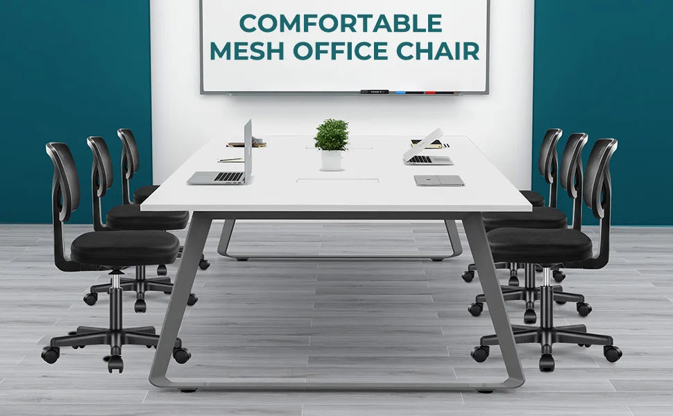 JHK Mesh Lumbar Support Armless Office Chair With Adjustable Height