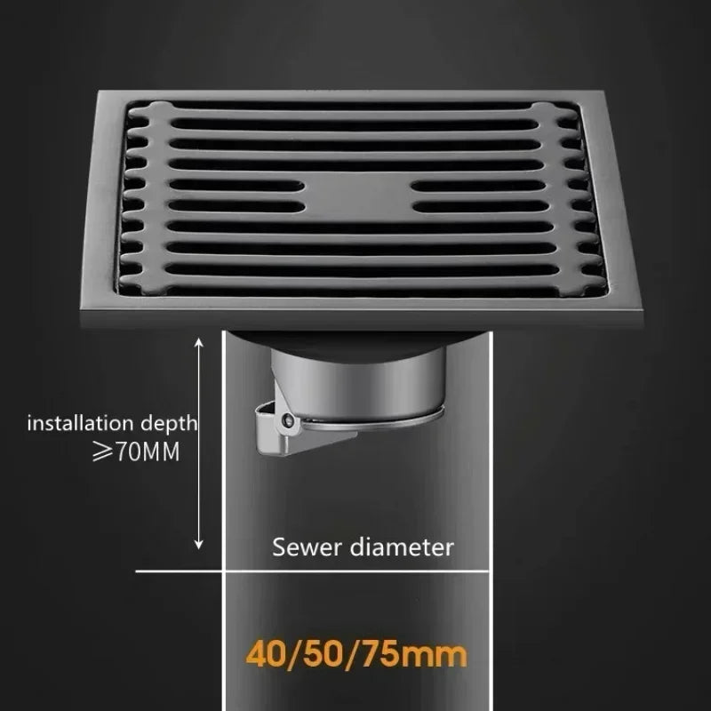 Stainless Steel Shower Floor Drain With Removable Cover Anti Odor