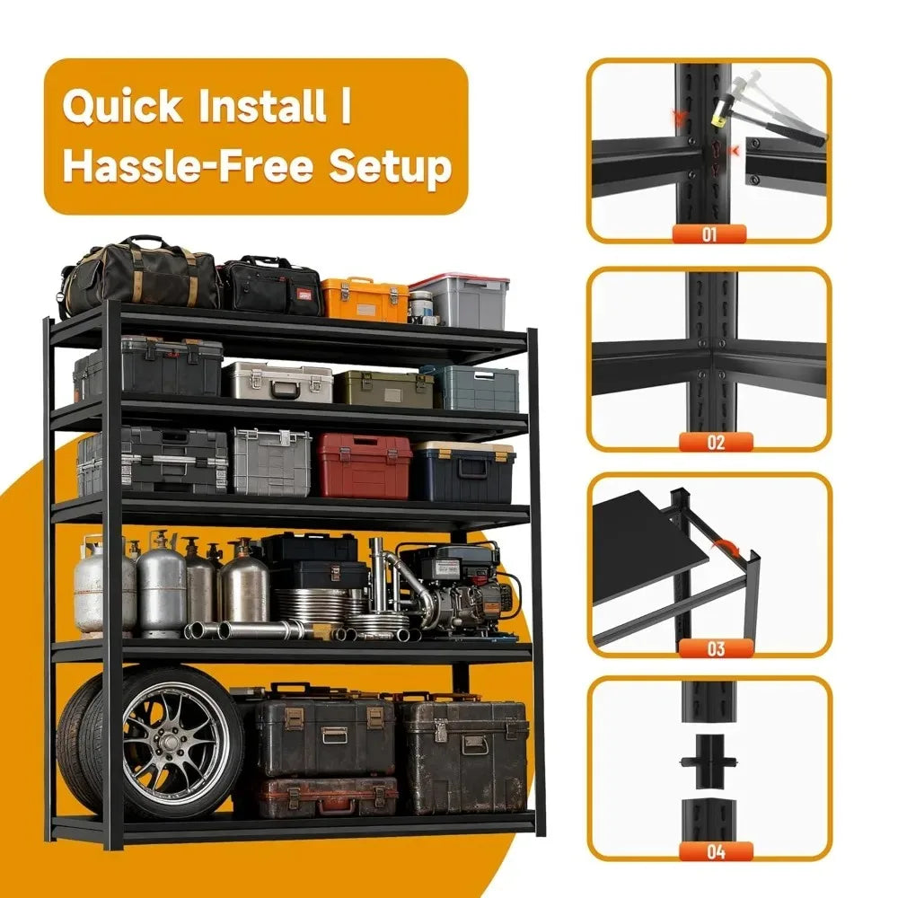 ZHILU Heavy Duty Garage Shelving Unit 5 Tier Steel Storage