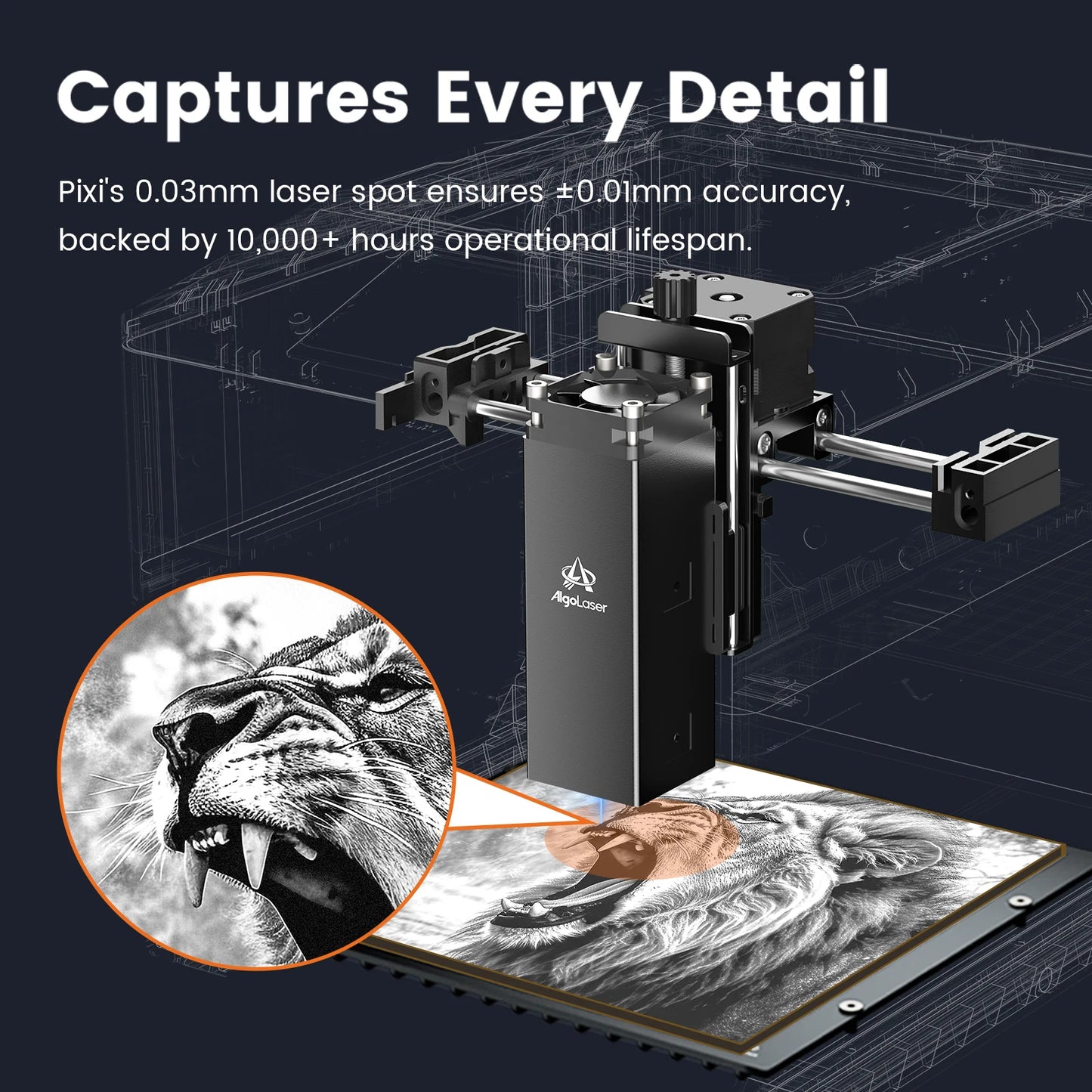 AlgoLaser Pixi 10W Touch Screen Smart Engraving Machine with Roller 100x100mm Engraving Area DIY Holiday Handmade Tool Water Cup