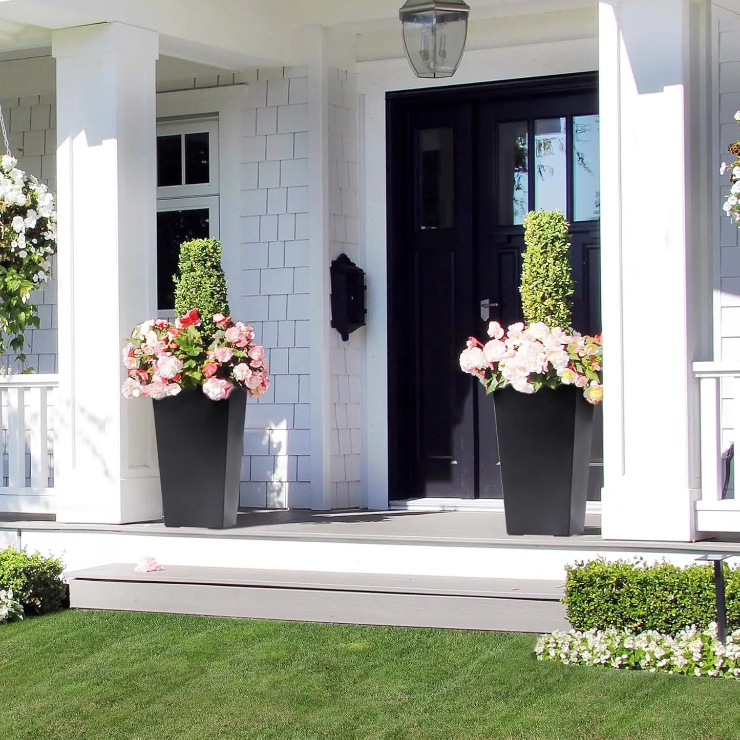 HobbyLane Indoor Outdoor Taper Planter With Shelf Insert Plastic Pots