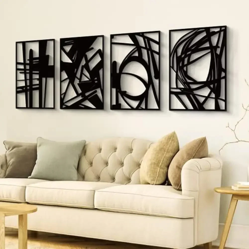 XMSJ Abstract Metal Wall Art Minimalist Single Line Sculptures