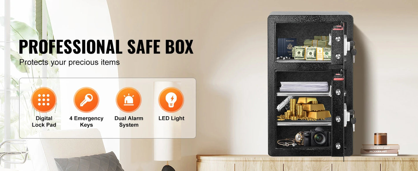 SucceBuy Safe Box with Key Lock Password and Fingerprint Access