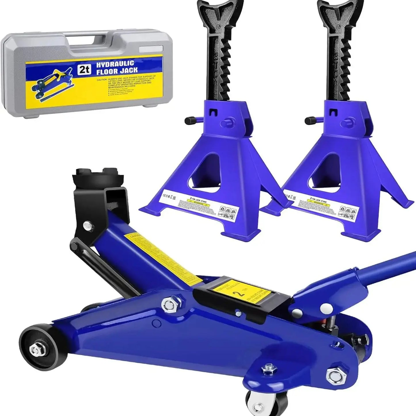 DayPlus Hydraulic Floor Jack And 3 Ton Axle Stands