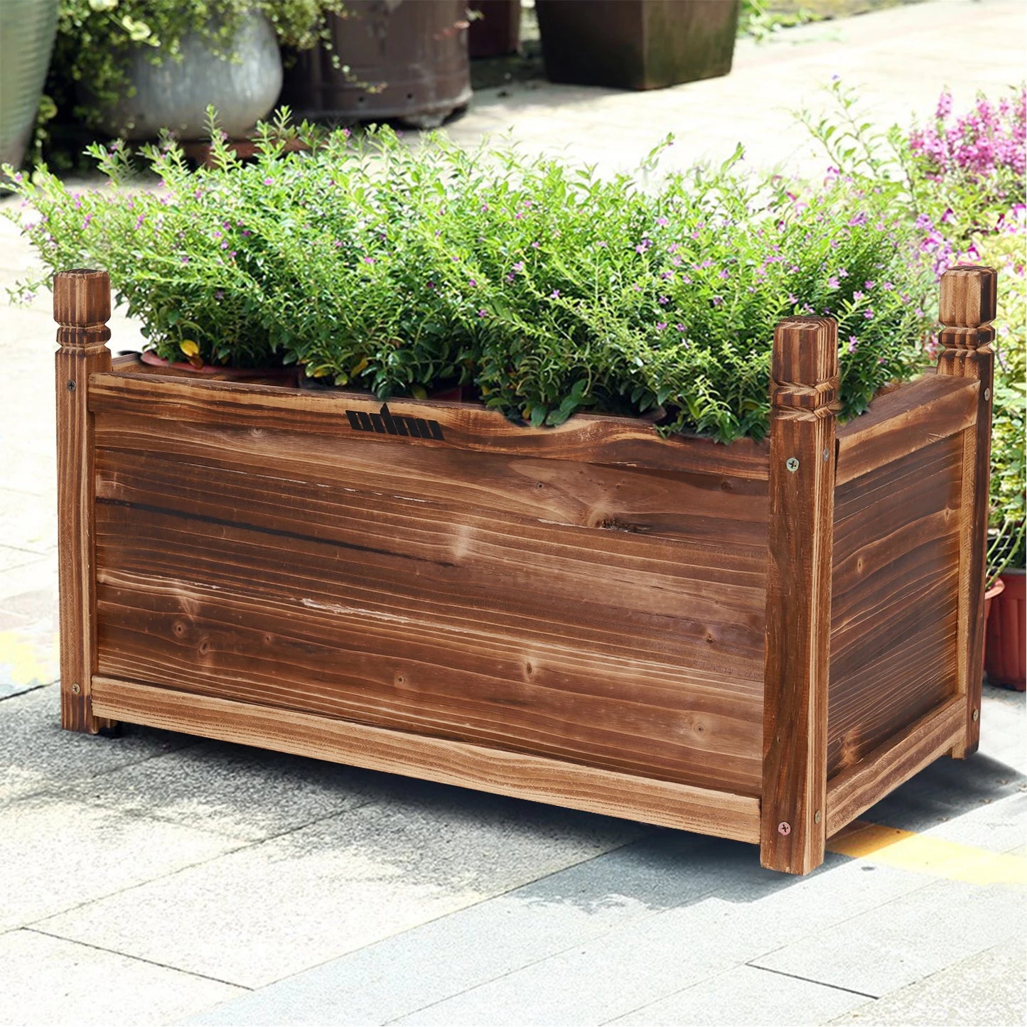 Raised Garden Bed Planter Wood Window Box For Flowers And Vegetables
