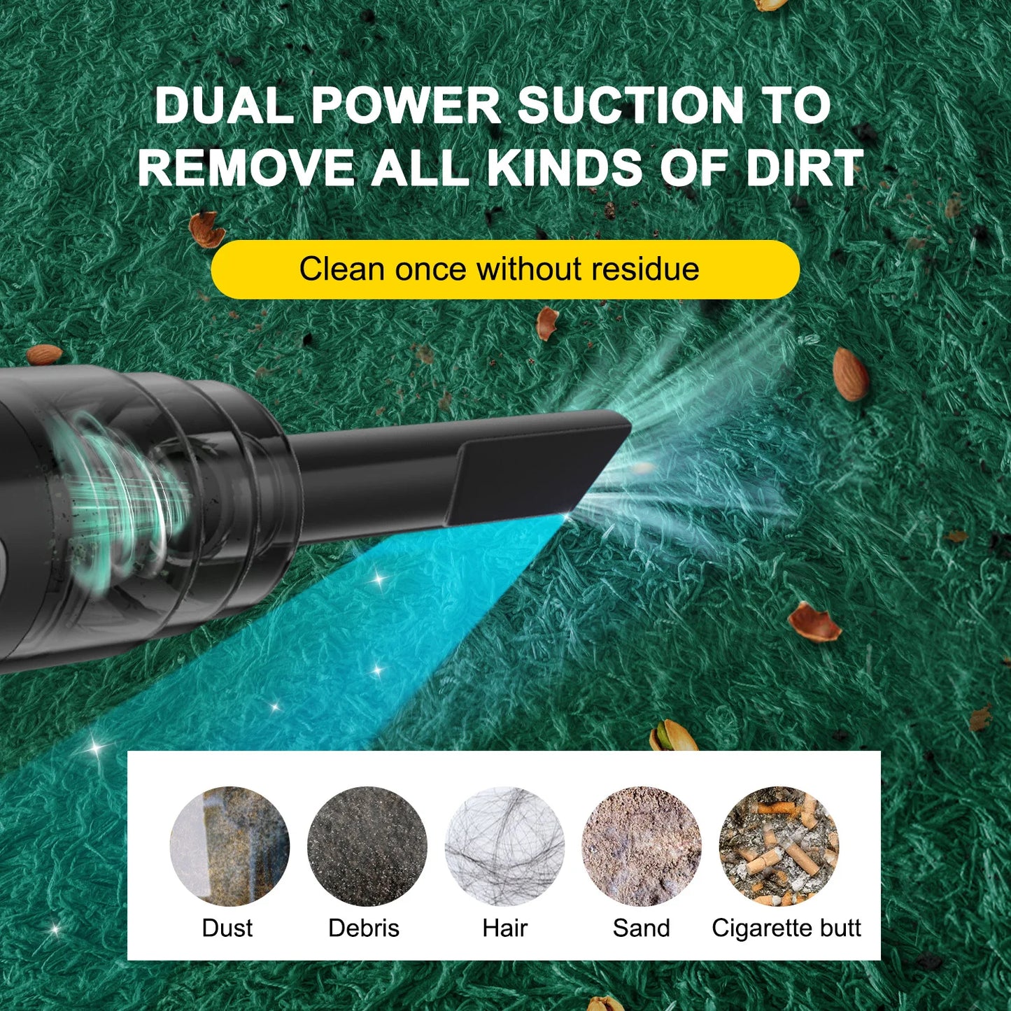 Portable Wireless Car Vacuum Cleaner Powerful Home Device