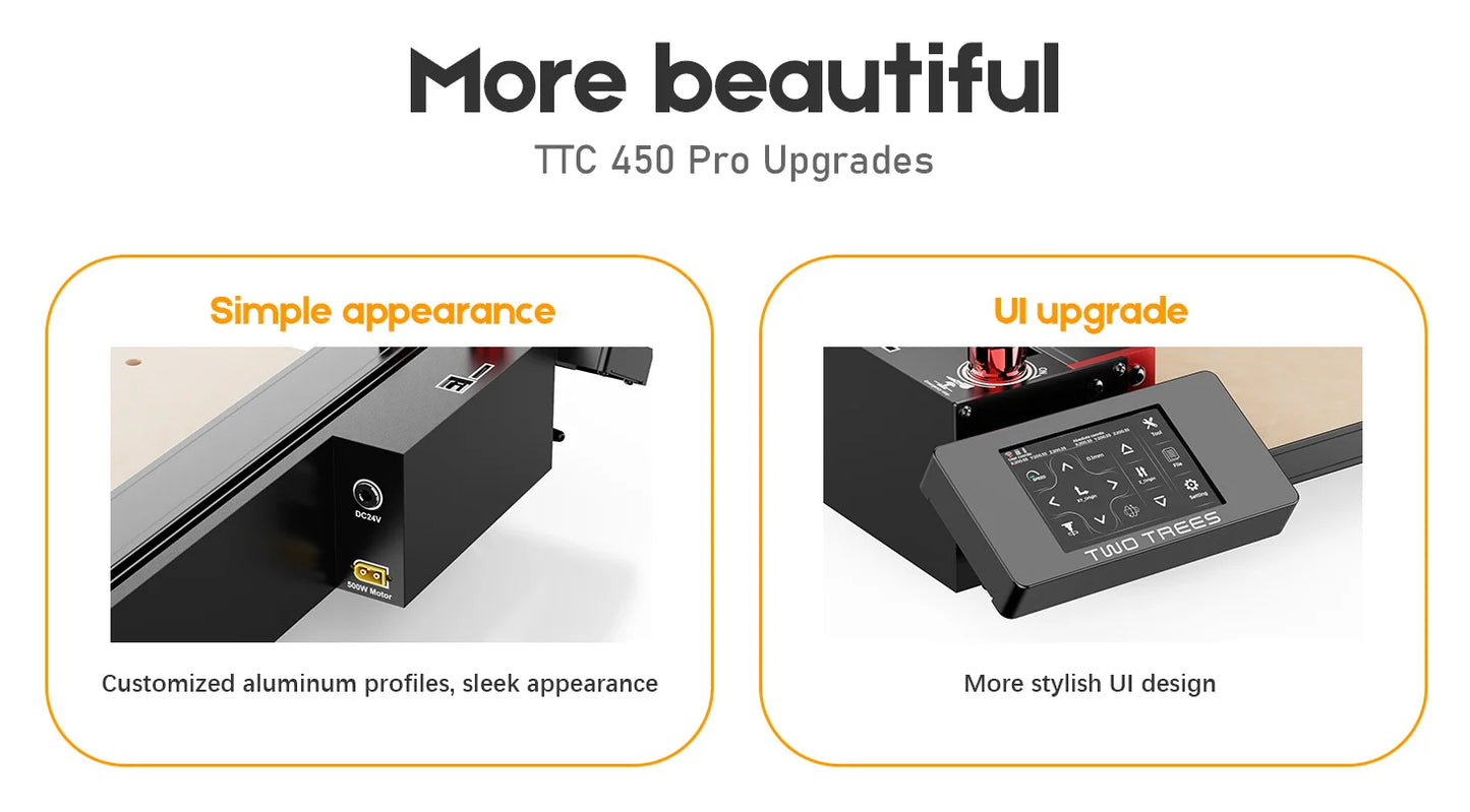 TWOTREES TTC450 Pro CNC Machine 4Axis Metal Cutting Machine For CNC Router Machine And Laser Engraving Cutting Wood GRBL Control