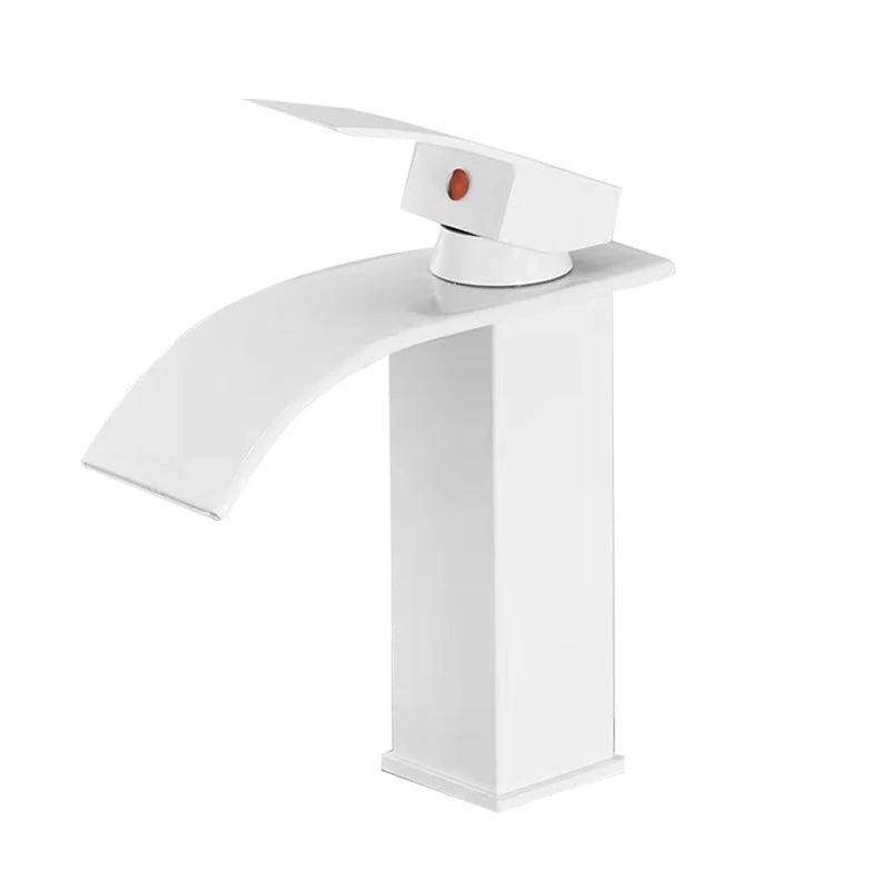 MYQualife Waterfall Bathroom Faucet Deck Mounted Single Hole Mixer Tap