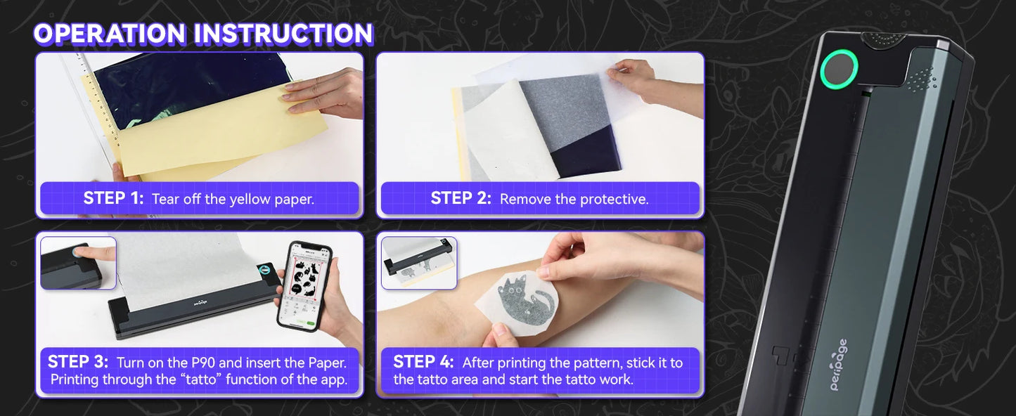 PeriPage P90 Wireless Tattoo Stencil Transfer Printer