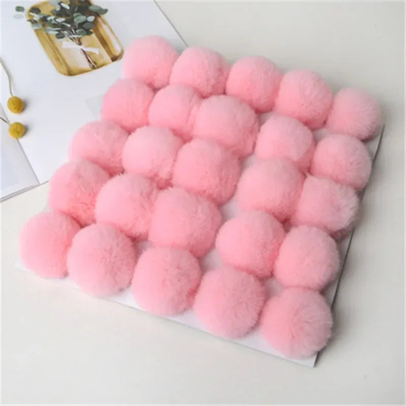 Fluffy Faux Fur Pom Poms For Keychains Hats Scarves DIY