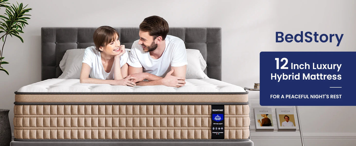 BedStory Hybrid Gel Memory Foam Mattress With Breathable Fabric