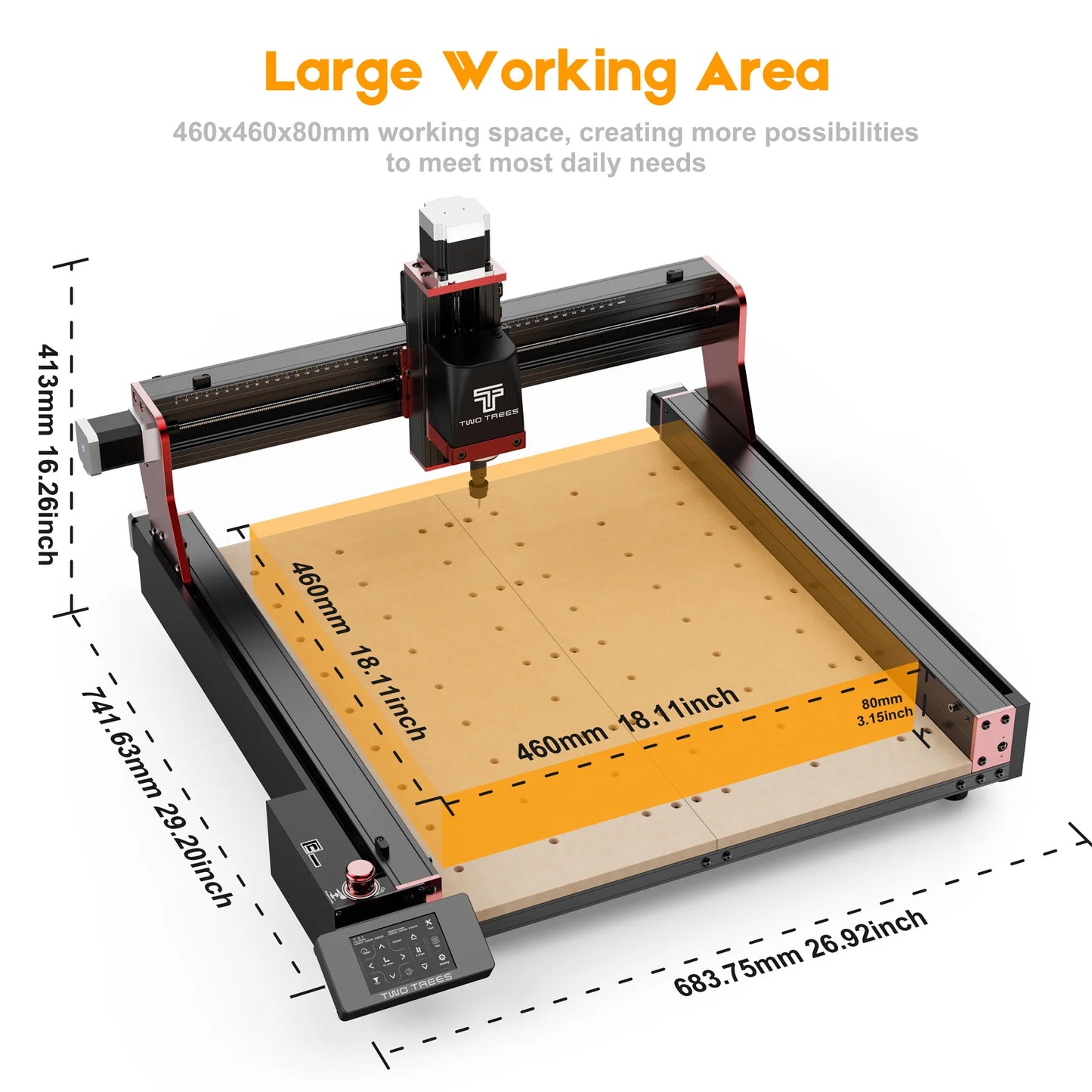 TWOTREES TTC450 Pro CNC Machine 4Axis Metal Cutting Machine For CNC Router Machine And Laser Engraving Cutting Wood GRBL Control