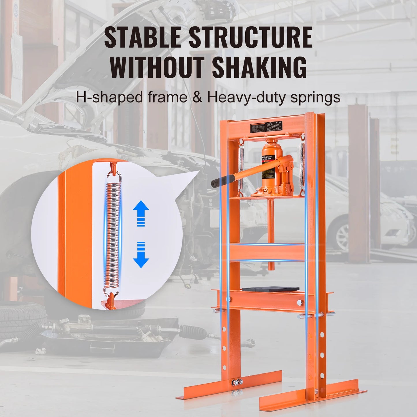 SucceBuy H Frame Hydraulic Shop Press 6T For Garage Workshop
