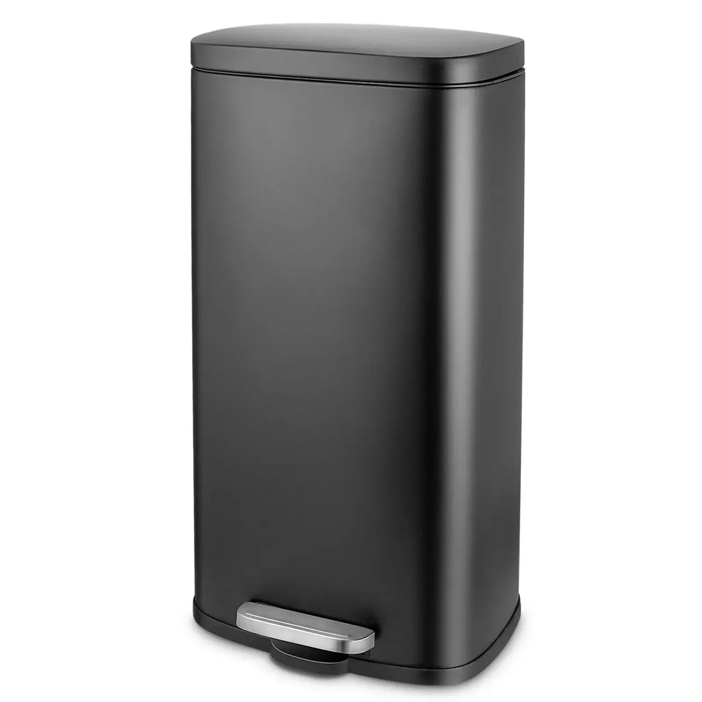 Rectangular Trash Can With Soft Close Pedal Stainless Steel
