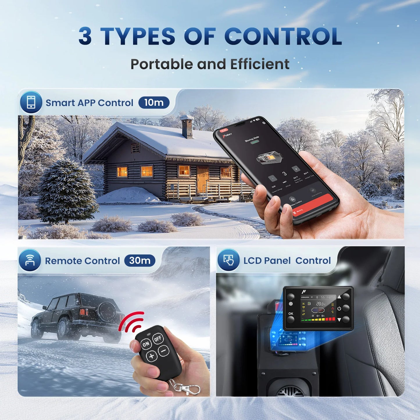 Hcalory 8kW Diesel Car Parking Heater With 12V 24V Adapter