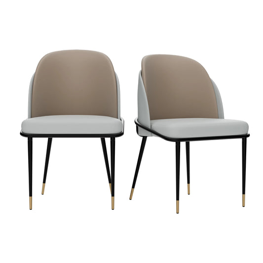 Set Of 2 Upholstered Dining Chairs In Microfiber Silicone Leather
