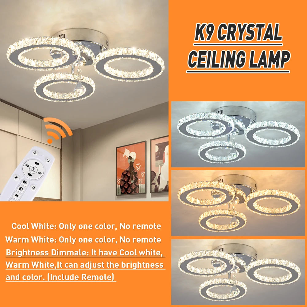 Modern Luxury Ceiling Crystal Chandelier Decoration Home Furniture Living Room Hanging Ceiling Lamp Kitchen Light Led Lighting